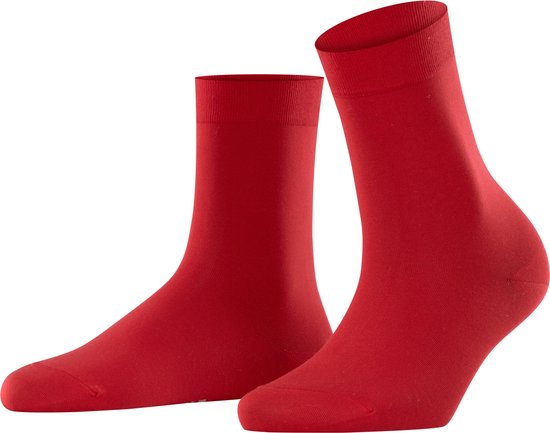 FALKE Cotton Touch business & casual katoen sokken dames rood - Maat 39-42