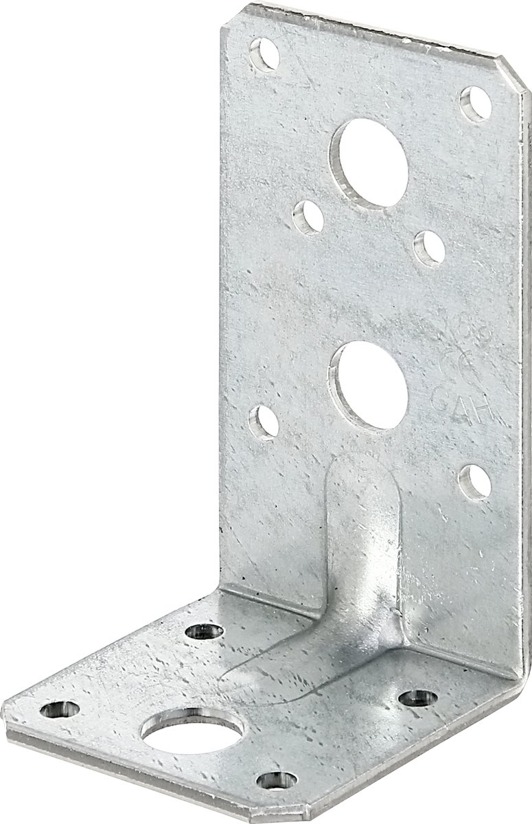 Alberts 859237 hoekanker extra sterk met rib | sendzimir verzinkt | 90 x 50 x 50 mm | set van 50