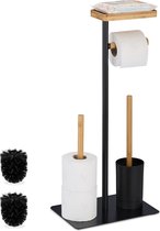 Set d'accessoires de toilette Relaxdays - porte-rouleau papier toilette - brosse WC - porte-rouleau de rechange - fer à repasser