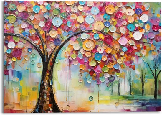 Schilderij Life Tree - colourful 100x140 cm