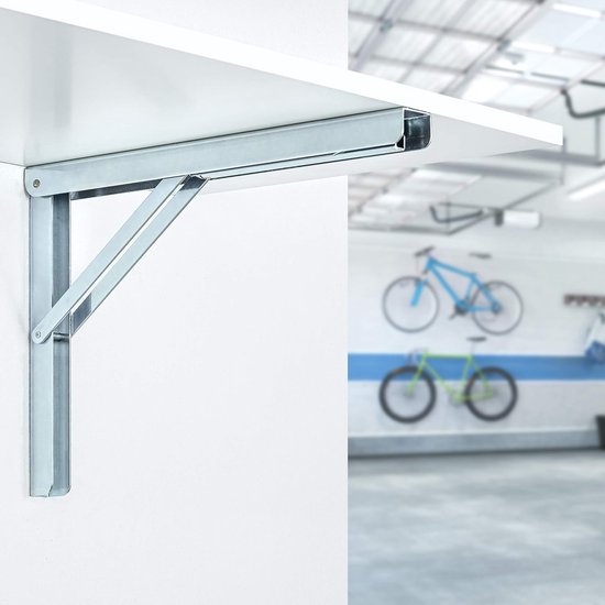 Gedotec 2 Stück Bodenträger Holz-Tablarträger verdeckt für Wand-Montage