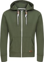 riverso Heren Sweatjack RIVThilo regular fit Olijf L Volwassenen Hoodiejacket - Sweatvest