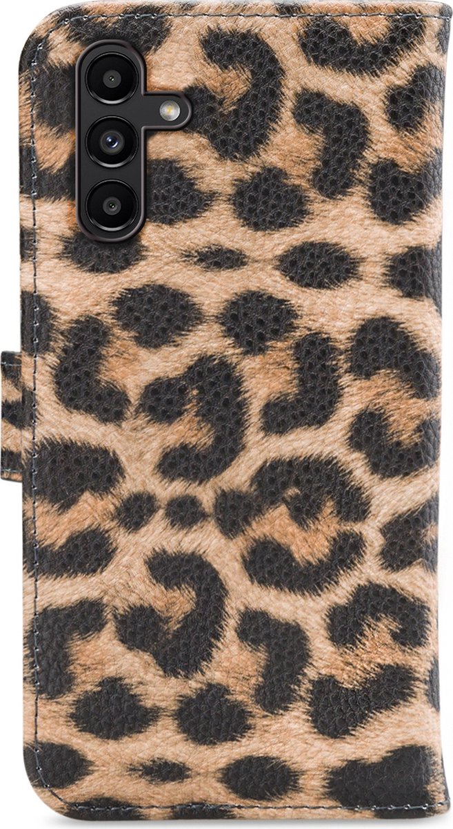 My Style Telefoonhoesje geschikt voor Samsung Galaxy A04s Hoesje | My Style Flex Wallet Bookcase Portemonnee | Pasjeshouder voor 3 Pasjes | Telefoonhoesje voor Pinpas / OV Kaart / Rijbewijs - Leopard