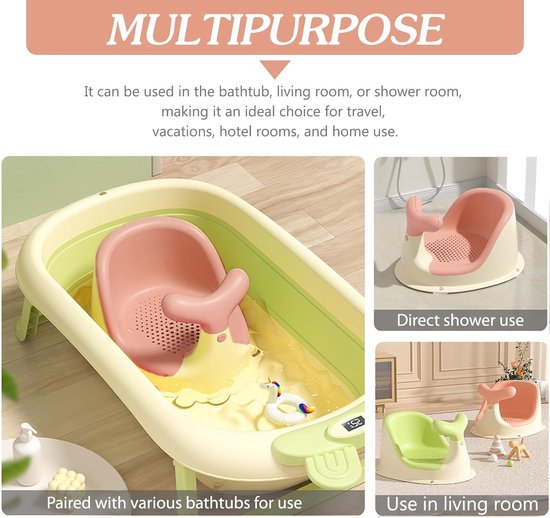 Badzitje voor baby's, badzitje voor babykuip, badzitje voor baby's, met anti-slip zuignappen van 8 maanden, babybadhulp, badstoel, ergonomisch en veilig voor kleine kinderen, baby's van Luchild — afbeelding 5