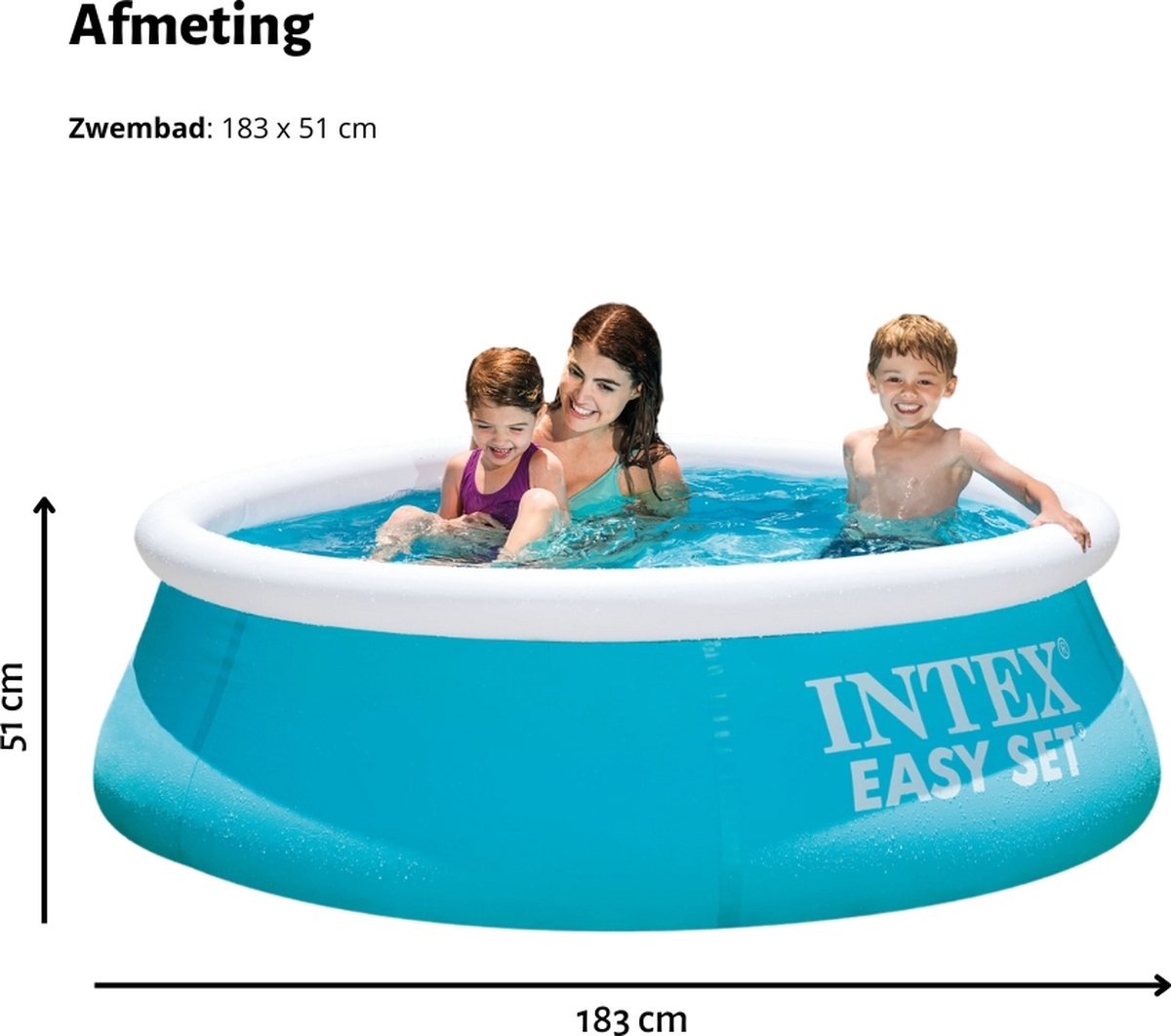 Intex Rond Opblaasbaar Easy Set Zwembad - 183 x 51 cm - Blauw - Inclusief Zwembadfilterpomp - Solar Mat - Chloor – foto 8