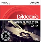 D'Addario Banjo snaren EJ61NY 10-23 5-String nikkel Loop End - Snaren