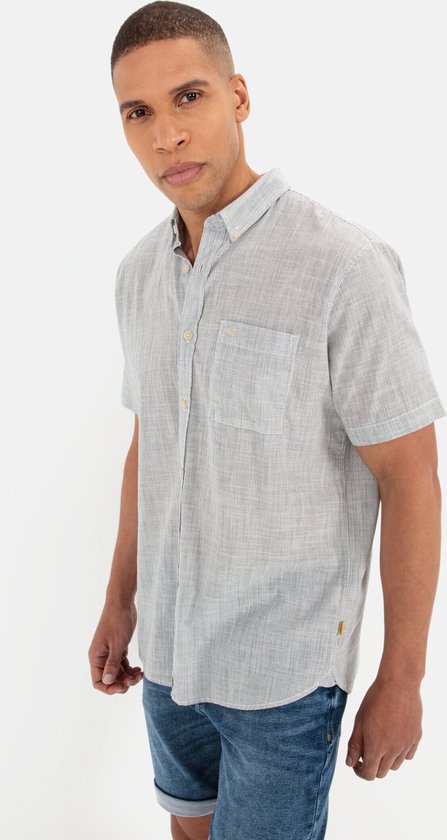 camel active Regular fit vrijetijdsoverhemd met structuurmotief in lichtblauw online kopen | P&C