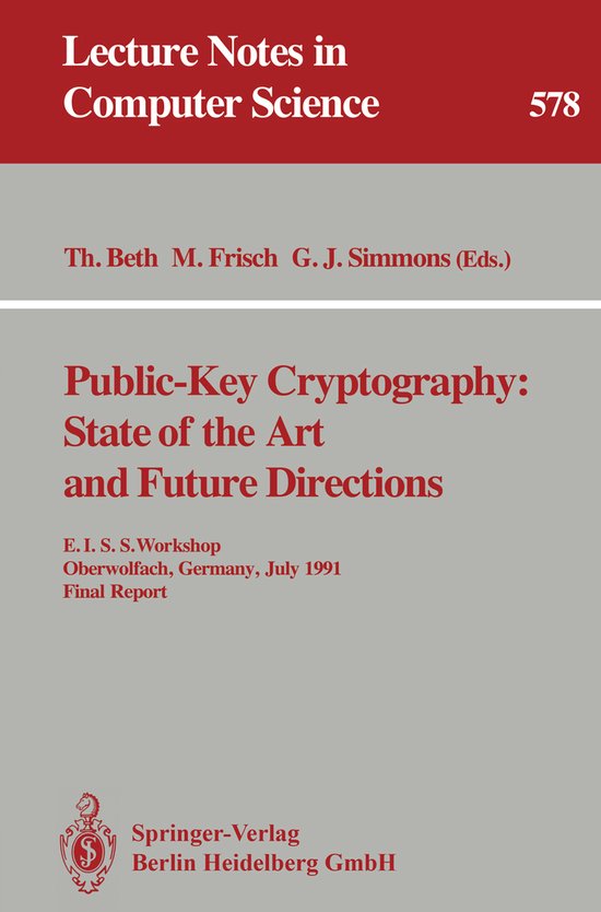 Public-Key Cryptography: State of the Art and Future Directi ... - cover