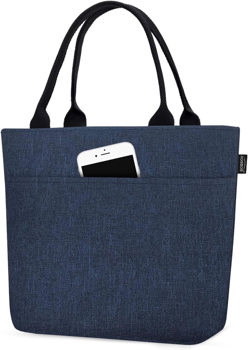 Koeltas Kleine lichtgewicht lunchtas Geïsoleerde tas voor werk School Opvouwbare waterdichte ritssluiting Blauw