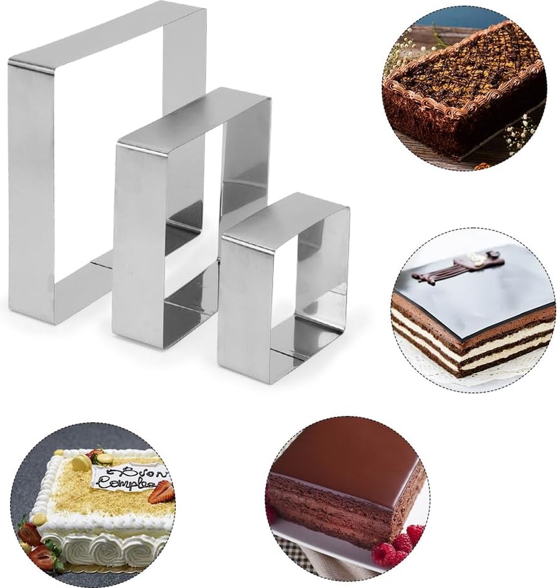 Kuchenprofi - Cadre à Pâtisserie Rectangulaire Extensible Inox Avec Separateur  4007371057868