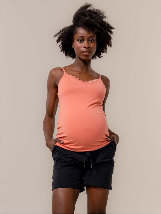 Prénatal zwangerschapstop - Zwangerschapskleding - Peach Orange - Maat S