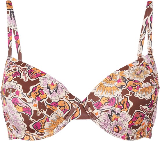 Brunotti Novasarah-Sakai Dames Beugel Bikini Top - Mix & Match - Bruin, Oranje, Roze - 38D