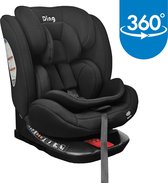 Ding Sky Autostoel - Zwart - 360° Draaibare Isofix Autostoel - i-Size - Vanaf 40 tot 150cm - 0 tot 12 jaar