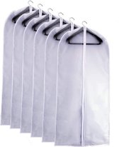 kledingtas doorzichtig plastic ademend mottenbestendige kledingzakken hoes voor lange winterjassen trouwjurk pak danskleding kast pak van 6 (60 cm x 140 cm)