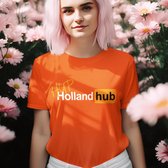 Dames Oranje Koningsdag T-shirt - Maat M - Hup Holland Hub