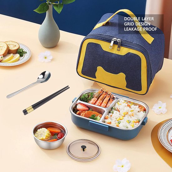Vacuüm Lunchbox Ontwerp Lekvrij Dubbellaags Thermisch Geïsoleerd 304 Roestvrij S