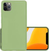 Hoes Geschikt voor iPhone 11 Pro Max Hoesje Cover Siliconen Back Case Hoes - Groen