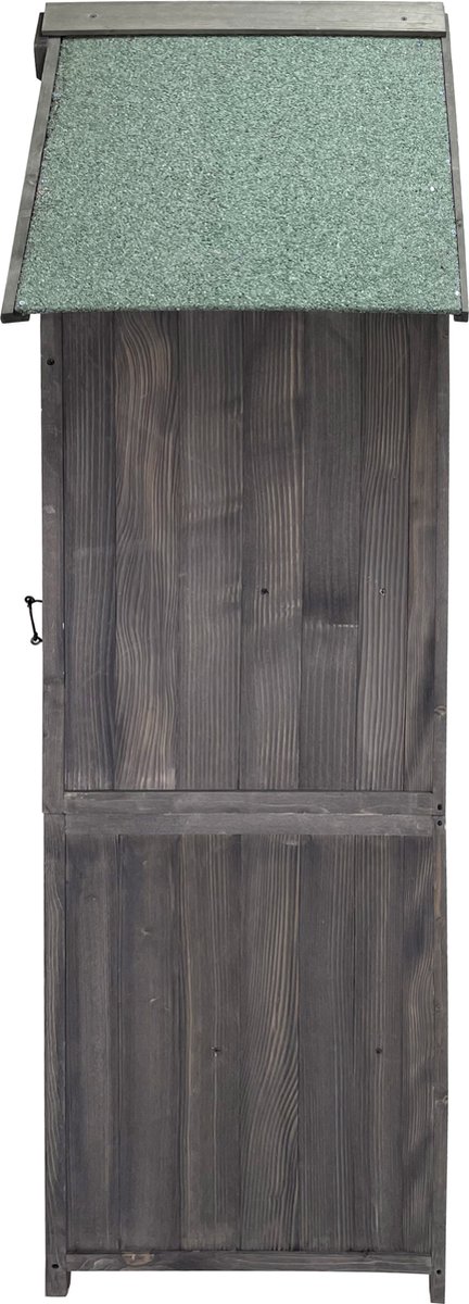 Lendo Gereedschapskast - Tuinschuur 74,5x50x180 Cm - Vurenhout Bruin - Met Planken En Asfalt Dak