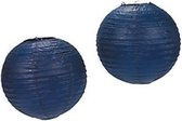 Papieren lampion marine blauw - 30 cm - 8 stuks - papieren lantaren
