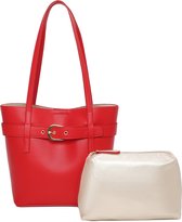 Ines Delaure - Hippe tas in tas handtas - 2 tassen voor 1 - rood