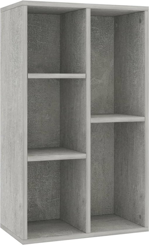 vidaXL-Boekenkast/dressoir-50x25x80-cm-bewerkt-hout-betongrijs
