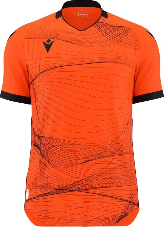 Macron Wyvern Eco Shirt Korte Mouw Kinderen - Oranje / Zwart | Maat: 11-12 Y