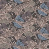 Papier peint oriental Profhome 378594-GU papier peint intissé lisse avec motif animal brillant bleu bronze brun beige 5,33 m2