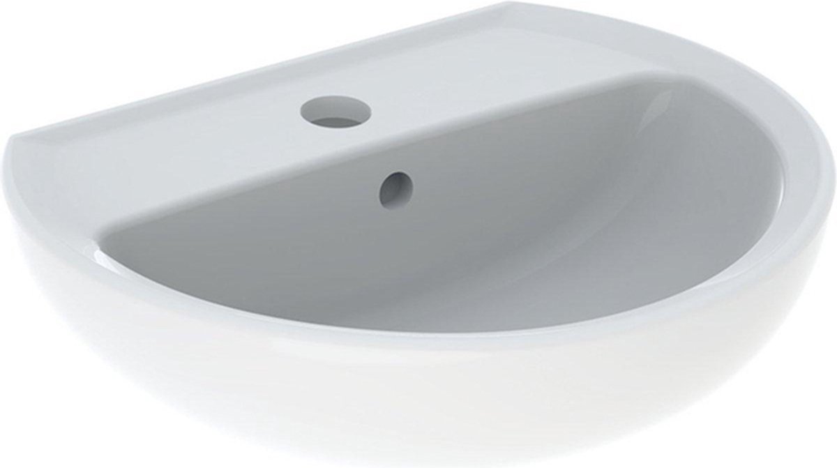 Geberit Bastia Fontein - rond - 50x41cm - kraangat - overloop - wit