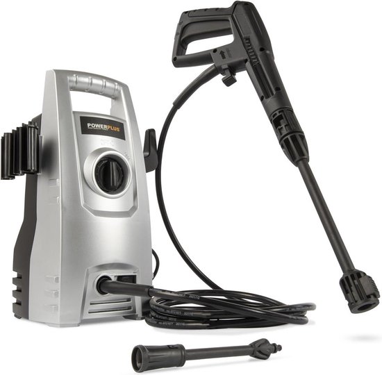 Powerplus Elektrische Hogedrukreiniger POWXG90400 - 1200 W Terrasreiniger, start/stop functie, max. druk van 100 bar en temperatuur van 50 °C, 3 m slang en accessoires inbegrepen, Reinigen van auto's, meubelen en fiets Powerplus Elektrische Hogedrukreiniger POWXG90400 - 1200 W Terrasreiniger, start/stop functie, max. druk van 100 bar en temperatuur van 50 °C, 3 m slang en accessoires inbegrepen, Reinigen van auto's, meubelen en fiets