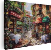 Artaza Peinture sur toile représentant une rue en Italie - 80 x 60 - Décoration murale - Photo sur toile - Impression sur toile