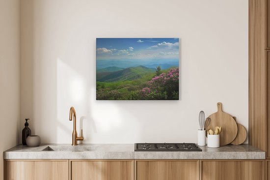 Artaza Peinture sur toile Rhododendrons fleuris dans les Montagnes - 80 x 60 - Décoration murale - Photo sur toile - Impression sur toile
