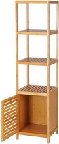 Rootz Bamboo Organizer met 5 planken - Opbergrek - Displayplank - Hoogwaardig, duurzaam, ruimtebesparend - 36 cm x 33 cm x 140,1 cm
