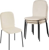 Rootz Velvet Eetkamerstoel Set van 4 - Elegante stoelen - Comfortabele zit - Ergonomisch ontwerp - Stevig metalen frame - Eenvoudige montage - 44 cm x 86 cm x 58,5 cm