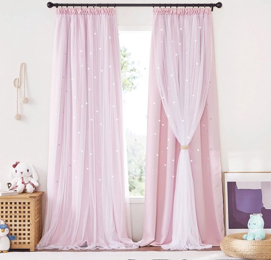 WAZZIO Katoen Gehaakte Kant Boho Gordijnen 2 Panelen Rustieke Verbrand Oranje Sheer Gordijnen 84 Inch Lange Staaf Zak Roest Kwastje Geometrische Licht Filtrerende Terracotta Gordijnen Slaapkamer