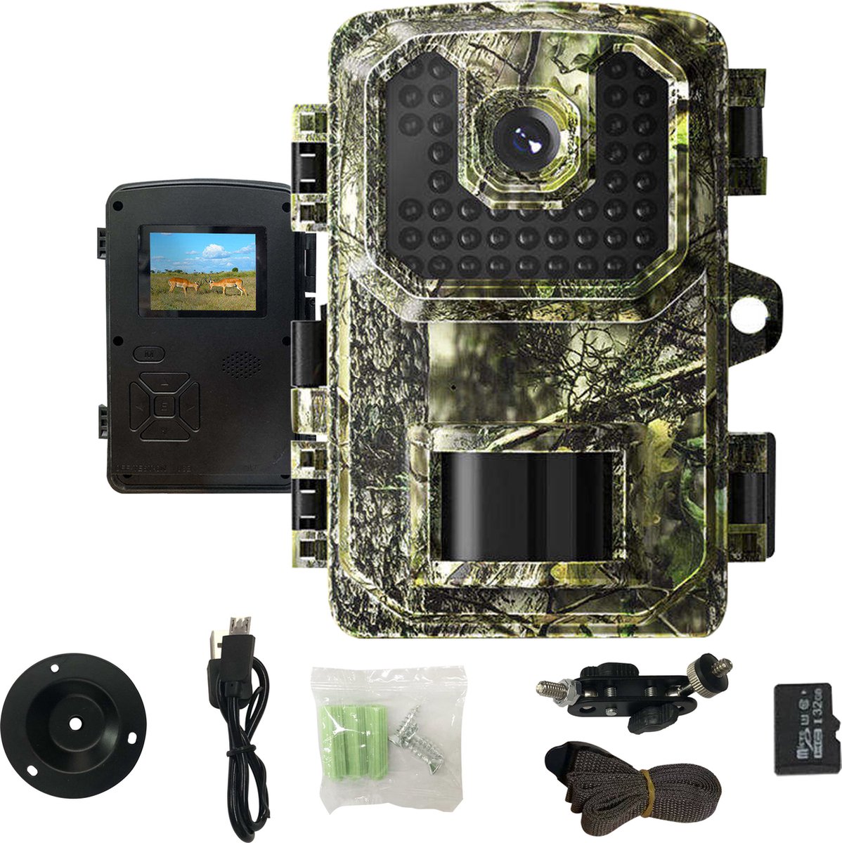 Professionele WildCamera met Nachtzicht Grenect - Wildcamera Voor Buiten – 32GB SD kaart