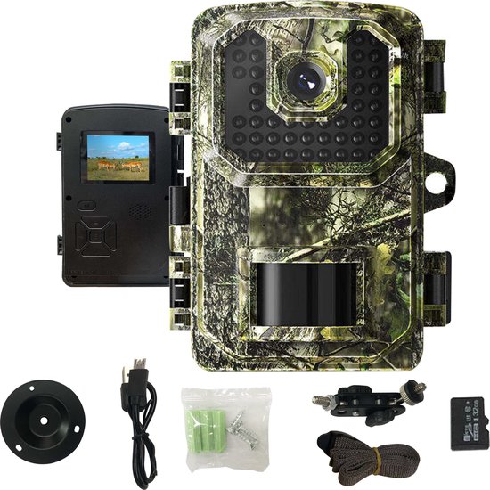 Professionele WildCamera met Nachtzicht Grenect - Wildcamera Voor Buiten – 32GB SD kaart – 40MP