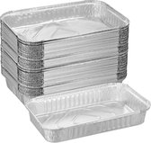 Récipients BBQ en aluminium Relaxdays - lot de 50 - 31x21 cm - récipients rectangulaires en aluminium - bac collecteur