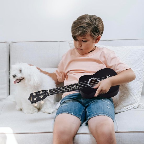 Sopraan Ukelele set voor kinderen en volwassenen, 21 inch ukelele starterset met tas, gitaar, lindematerialen, geschikt voor muzieklessen, studenten