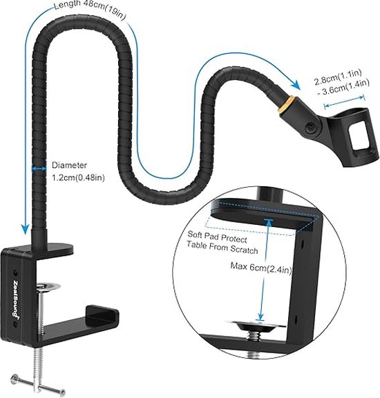 Foto: Professional microphone arm quadcast boom arm stand microfoonhouder microphone arm standard adjustable microphone stand microfoonstandaard 48 3 x 1 2 x 1 2 centimetres