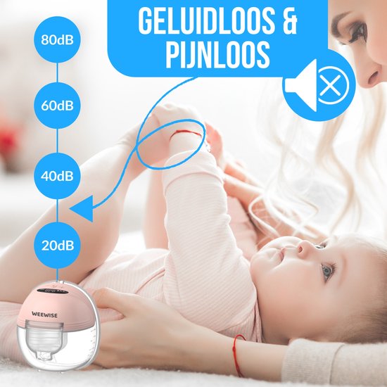Weewise Milk Elektrische Draadloze Borstkolf - Borstkolf- Elektrische Borstkolf - Handsfree Borstkolf - Borstkolf Electrisch Set - Draadloze Borstkolf - Breast Pump - Draagbaar - Handsfree & Draagbaar - BPA-Vrij - Dubbele Borstkolf - Incl. 4 maten van Weewise — afbeelding 3