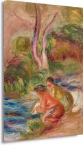 De wassers - Pierre-Auguste Renoir schilderijen - Vrouwen wanddecoratie - Schilderijen canvas Personen - Wanddecoratie klassiek - Canvas schilderij woonkamer - Muurdecoratie 50x70 cm