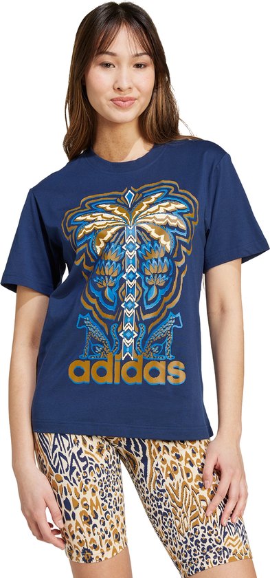 adidas Sportswear adidas x FARM Rio Graphic T-shirt - Dames - Blauw- XS