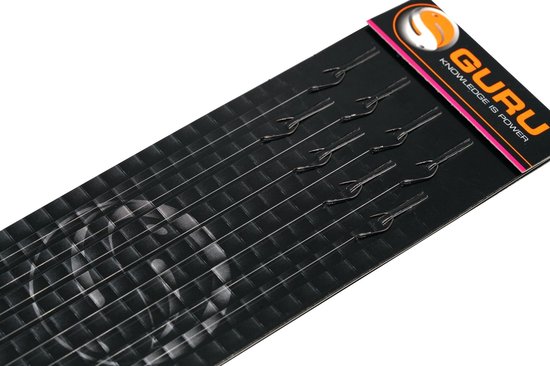 Guru Pole Special Rigs 8 - Lignes inférieures - 20cm - Hameçon 16 - 0.11mm - 8 Pièces - Zwart