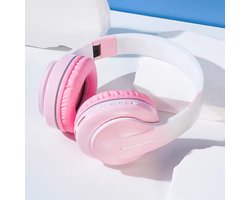 WizBay Premium Select® Headset met Microfoon HIFI Stereo - HD Bluetooth Phone Call - Headset Draadloos - Superior 40mm Coil Sound -SD Card - Verstelbare Hoofdband - Soft Zuurstof doorlatend Ear Pads - Kleur Roze Buitenkant Wit Binnenkant