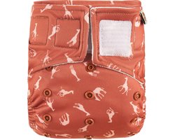 HappyBear | All In One wasbare luier - Savanna | One Size - 4kg t/m 15kg | Te gebruiken vanaf geboorte tot zindelijkheid | Dubbele lekgoten - minder kans op lekkages | Handige klittenbandsluiting