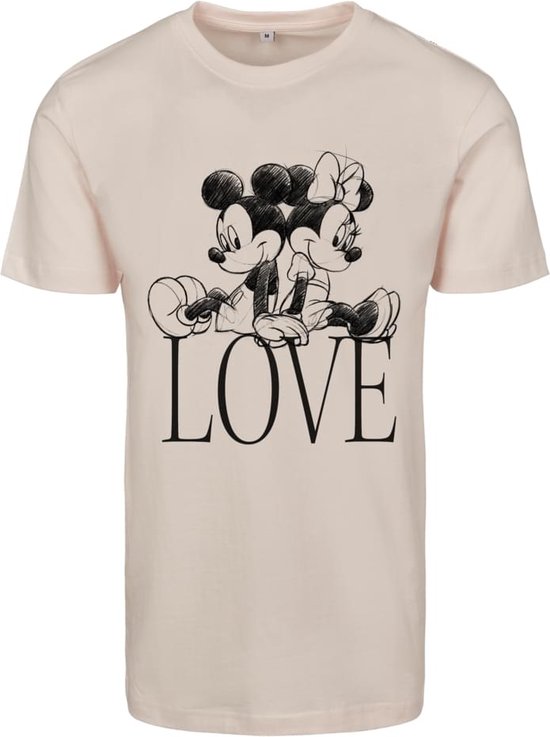 Merchcode Disney Mickey Mouse - Minnie Loves Mickey Dames Tshirt - L - Roze