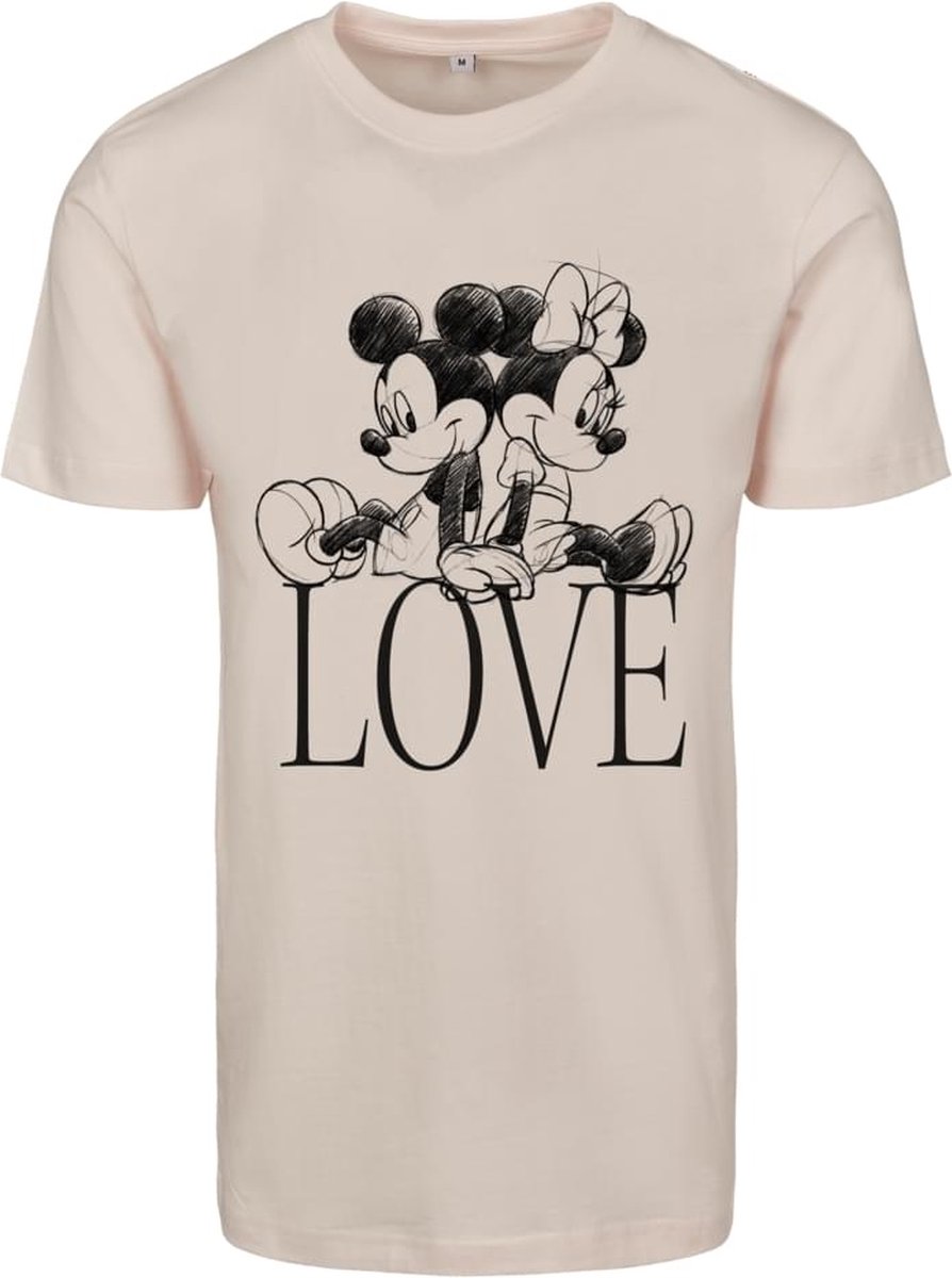 Merchcode Disney Mickey Mouse - Minnie Loves Mickey Dames Tshirt - L - Roze