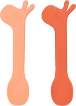 Done By Deer Silicone Spoon Lalee Papaya 2-pack