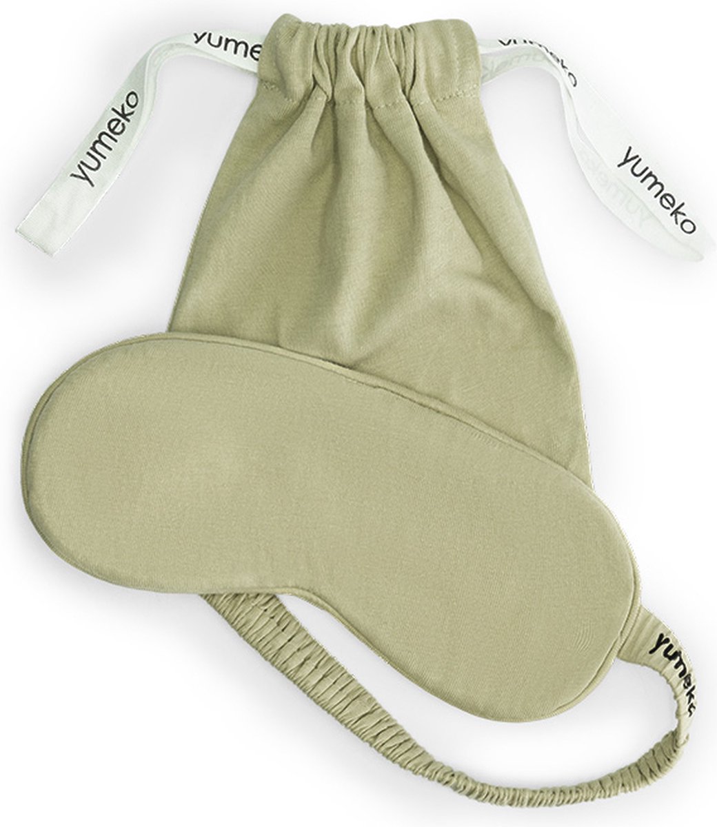 Yumeko slaapmasker jersey pistache groen
