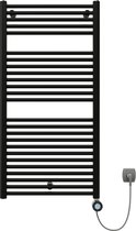 Plieger Palermo Nexus Pack Elektrische Designradiator – Handdoekradiator – Complete set – 117.5 cm x 60 cm – 600 Watt – Mat zwart